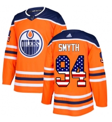 Youth Adidas Edmonton Oilers #94 Ryan Smyth Authentic Orange USA Flag Fashion NHL Jersey