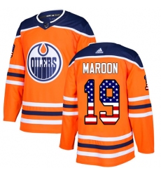 Youth Adidas Edmonton Oilers #19 Patrick Maroon Authentic Orange USA Flag Fashion NHL Jersey