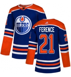 Youth Adidas Edmonton Oilers #21 Andrew Ference Authentic Royal Blue Alternate NHL Jersey