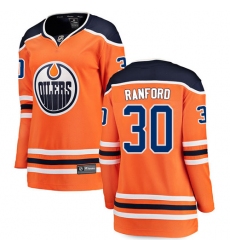 Women's Edmonton Oilers #30 Bill Ranford Fanatics Branded Orange Home Breakaway NHL Jersey