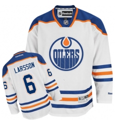 Women's Reebok Edmonton Oilers #6 Adam Larsson Authentic White Away NHL Jersey