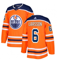 Youth Adidas Edmonton Oilers #6 Adam Larsson Authentic Orange Home NHL Jersey