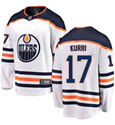 Men's Edmonton Oilers #17 Jari Kurri Fanatics Branded White Away Breakaway NHL Jersey