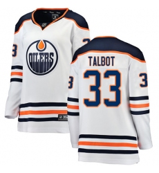 Women's Edmonton Oilers #33 Cam Talbot Authentic White Away Fanatics Branded Breakaway NHL Jersey