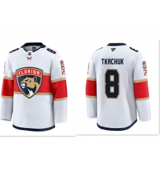 Men's Florida Panthers #8 Brady Tkachuk White Stitched Hockey away jersey