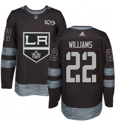 Men's Adidas Los Angeles Kings #22 Tiger Williams Premier Black 1917-2017 100th Anniversary NHL Jersey