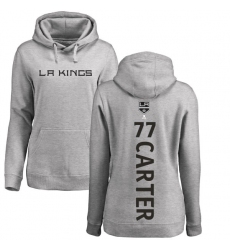 NHL Women's Adidas Los Angeles Kings #77 Jeff Carter Ash Backer Pullover Hoodie