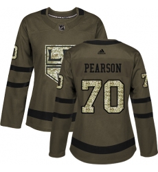 Women's Adidas Los Angeles Kings #70 Tanner Pearson Authentic Green Salute to Service NHL Jersey