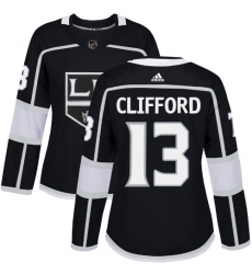 Women's Adidas Los Angeles Kings #13 Kyle Clifford Authentic Black Home NHL Jersey