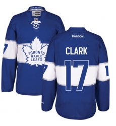 Men's Reebok Toronto Maple Leafs #17 Wendel Clark Authentic Royal Blue 2017 Centennial Classic NHL Jersey