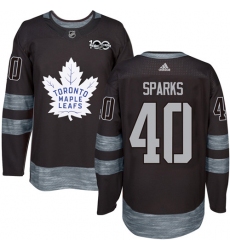 Men's Adidas Toronto Maple Leafs #40 Garret Sparks Authentic Black 1917-2017 100th Anniversary NHL Jersey