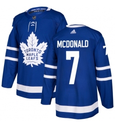 Youth Adidas Toronto Maple Leafs #7 Lanny McDonald Authentic Royal Blue Home NHL Jersey