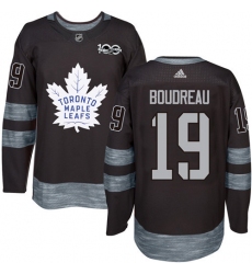 Men's Adidas Toronto Maple Leafs #19 Bruce Boudreau Authentic Black 1917-2017 100th Anniversary NHL Jersey