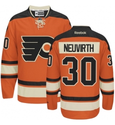 Men's Reebok Philadelphia Flyers #30 Michal Neuvirth Premier Orange New Third NHL Jersey