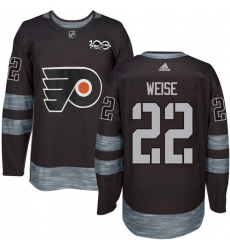 Men's Adidas Philadelphia Flyers #22 Dale Weise Premier Black 1917-2017 100th Anniversary NHL Jersey