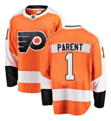 Youth Philadelphia Flyers #1 Bernie Parent Fanatics Branded Orange Home Breakaway NHL Jersey