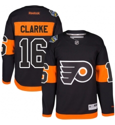 Men's Reebok Philadelphia Flyers #16 Bobby Clarke Authentic Black 2017 Stadium Series NHL Jersey