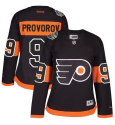 Women's Reebok Philadelphia Flyers #9 Ivan Provorov Premier Black 2017 Stadium Series NHL Jersey