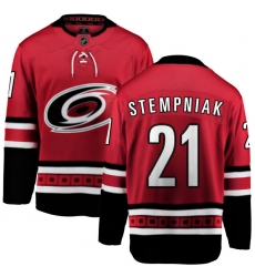 Youth Carolina Hurricanes #21 Lee Stempniak Fanatics Branded Red Home Breakaway NHL Jersey