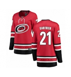Women's Carolina Hurricanes #21 Julien Gauthier Authentic Red Home Fanatics Branded Breakaway NHL Jersey
