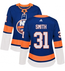 Women's Adidas New York Islanders #31 Billy Smith Authentic Royal Blue Home NHL Jersey