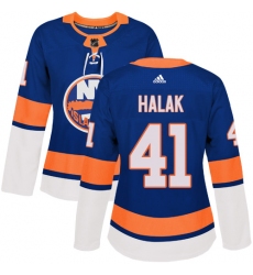 Women's Adidas New York Islanders #41 Jaroslav Halak Authentic Royal Blue Home NHL Jersey