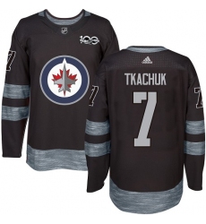 Men's Adidas Winnipeg Jets #7 Keith Tkachuk Premier Black 1917-2017 100th Anniversary NHL Jersey