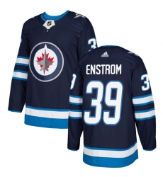Youth Adidas Winnipeg Jets #39 Tobias Enstrom Premier Navy Blue Home NHL Jersey