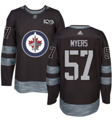 Men's Adidas Winnipeg Jets #57 Tyler Myers Premier Black 1917-2017 100th Anniversary NHL Jersey