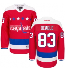 Men's Reebok Washington Capitals #83 Jay Beagle Premier Red Third NHL Jersey