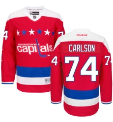 Men's Reebok Washington Capitals #74 John Carlson Premier Red Third NHL Jersey