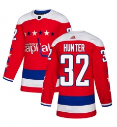 Men's Adidas Washington Capitals #32 Dale Hunter Authentic Red Alternate NHL Jersey