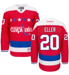 Men's Reebok Washington Capitals #20 Lars Eller Authentic Red Third NHL Jersey