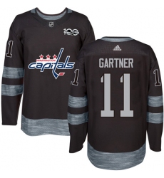 Men's Adidas Washington Capitals #11 Mike Gartner Premier Black 1917-2017 100th Anniversary NHL Jersey