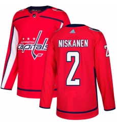 Men's Adidas Washington Capitals #2 Matt Niskanen Authentic Red Home NHL Jersey