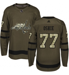 Youth Adidas Washington Capitals #77 T.J. Oshie Premier Green Salute to Service NHL Jersey