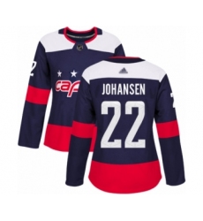 Women's Washington Capitals #22 Lucas Johansen Authentic Navy Blue 2018 Stadium Series Hockey Jersey