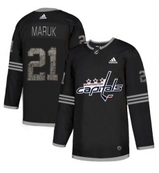 Men's Adidas Washington Capitals #21 Dennis Maruk Black 1 Authentic Classic Stitched NHL Jersey