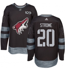 Men's Adidas Arizona Coyotes #20 Dylan Strome Premier Black 1917-2017 100th Anniversary NHL Jersey