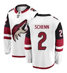 Men's Arizona Coyotes #2 Luke Schenn Fanatics Branded White Away Breakaway NHL Jersey