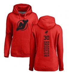 NHL Women's Adidas New Jersey Devils #30 Martin Brodeur Red One Color Backer Pullover Hoodie
