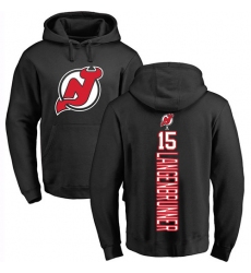 NHL Adidas New Jersey Devils #15 Jamie Langenbrunner Black Backer Pullover Hoodie