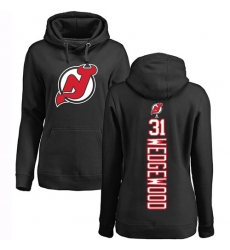 NHL Women's Adidas New Jersey Devils #31 Scott Wedgewood Black Backer Pullover Hoodie