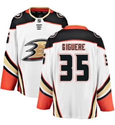 Youth Anaheim Ducks #35 Jean-Sebastien Giguere Fanatics Branded White Away Breakaway NHL Jersey