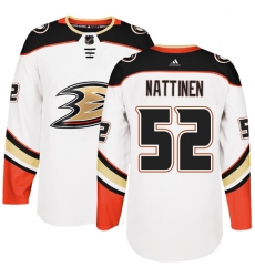Men's Adidas Anaheim Ducks #52 Julius Nattinen Authentic White Away NHL Jersey