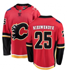 Youth Calgary Flames #25 Joe Nieuwendyk Fanatics Branded Red Home Breakaway NHL Jersey