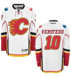 Men's Reebok Calgary Flames #10 Kris Versteeg Authentic White Away NHL Jersey