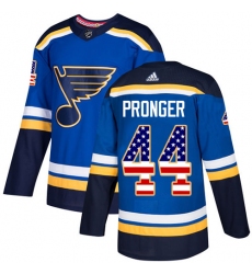 Men's Adidas St. Louis Blues #44 Chris Pronger Authentic Blue USA Flag Fashion NHL Jersey