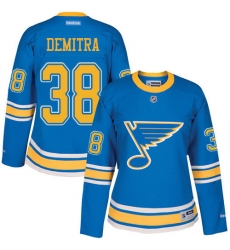 Women's Reebok St. Louis Blues #38 Pavol Demitra Premier Blue 2017 Winter Classic NHL Jersey