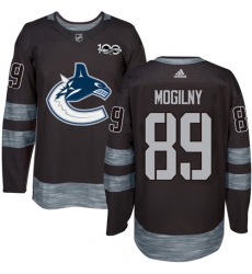 Men's Adidas Vancouver Canucks #89 Alexander Mogilny Premier Black 1917-2017 100th Anniversary NHL Jersey